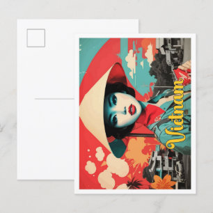 Vietnam Pop Art Travel Illustration Briefkaart