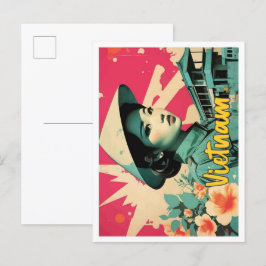 Vietnam Pop Art Travel Illustration Briefkaart