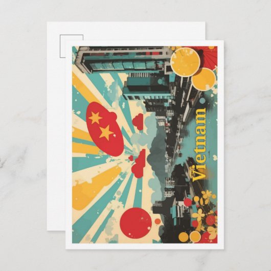 Vietnam Pop Art Travel Illustration Briefkaart (Voorkant / Achterkant)