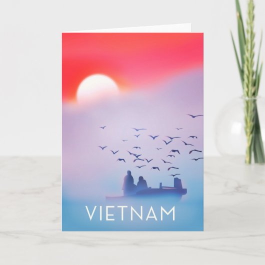 Vietnam-poster tegen zonlicht feestdagen kaart (Voorkant)