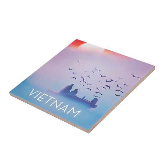 Vietnam-poster tegen zonlicht tegeltje (Zijkant)