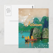 Vietnam  poster van vakantie briefkaart (Voorkant / Achterkant)