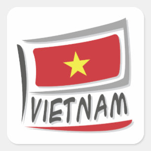 Vietnam Pride X-vlag Vierkante Sticker