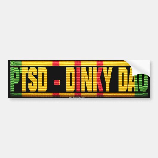 Vietnam PTSD - Dinky Dau Ribbon Bumpersticker (Voorkant)