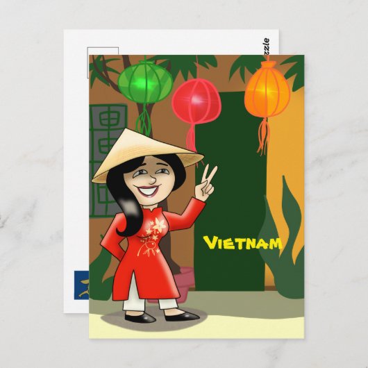 Vietnam Reis Briefkaart (Voorkant / Achterkant)