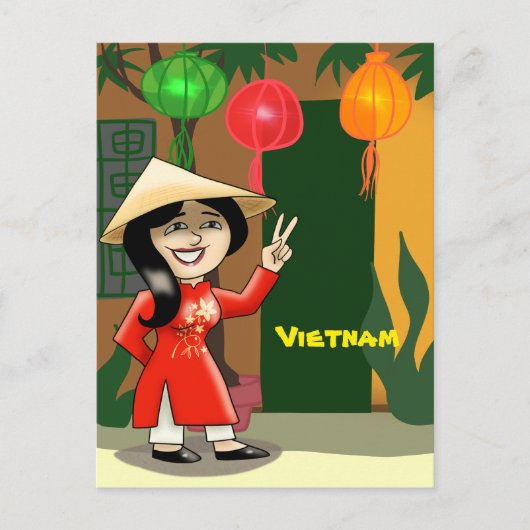 Vietnam Reis Briefkaart (Voorkant)