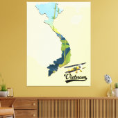 Vietnam reis kaart canvas afdruk (Insitu (Woonkamer))
