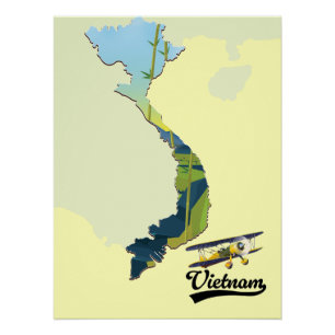 Vietnam reis kaart perfect poster