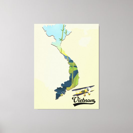 Vietnam Reiskaart Canvas Afdruk (Voorkant)