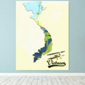 Vietnam Reiskaart Canvas Afdruk (Insitu (Houten vloer))