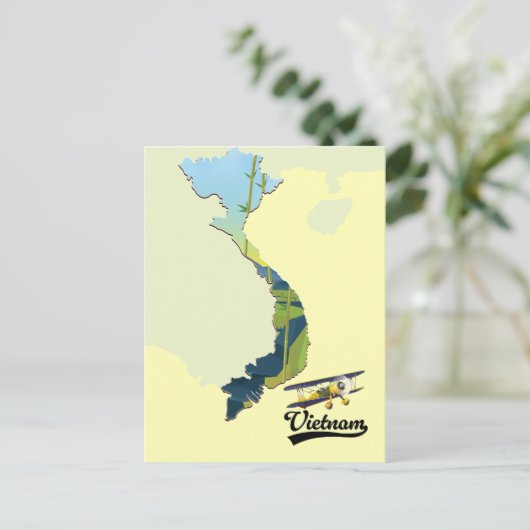 Vietnam Reiskaart Feestdagenkaart (Staand voorkant)