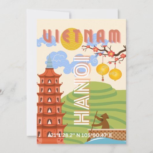Vietnam Reiskunst Feestdagenkaart (Voorkant)