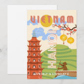 Vietnam Reiskunst Feestdagenkaart (Voorkant / Achterkant)