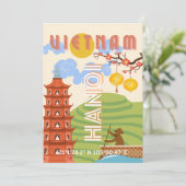 Vietnam Reiskunst Feestdagenkaart (Staand voorkant)