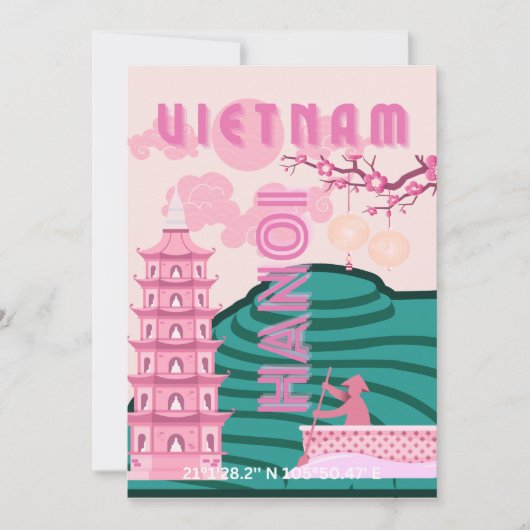 Vietnam Reiskunst Feestdagenkaart (Voorkant)