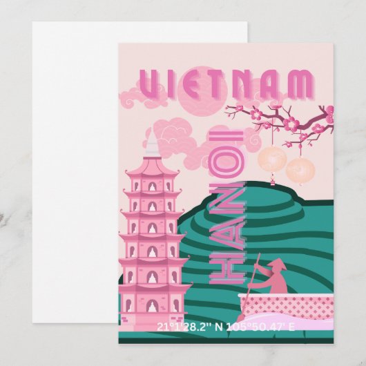 Vietnam Reiskunst Feestdagenkaart (Voorkant / Achterkant)