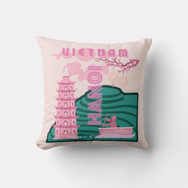 Vietnam Reiskunst Kussen (Voorkant)