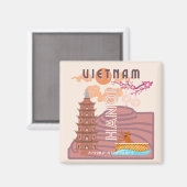 Vietnam Reiskunst Magneet (Voorkant / Achterkant)