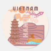 Vietnam Reiskunst Ronde Sticker (Voorkant)