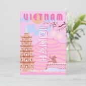 Vietnam Reiskunst, Roze Feestdagenkaart (Staand voorkant)