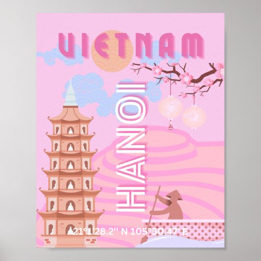 Vietnam Reiskunst, Roze Poster (Voorkant)