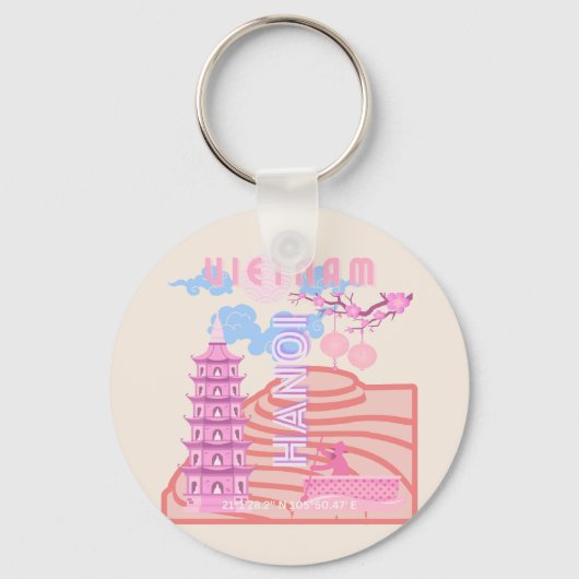 Vietnam Reiskunst, Roze Sleutelhanger (Voorkant)