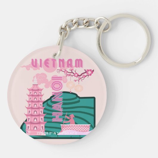 Vietnam Reiskunst Sleutelhanger (Achterkant)