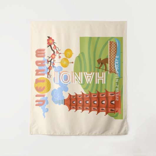 Vietnam Reiskunst Wandkleed (Voorkant)