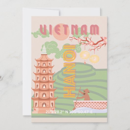 Vietnam Reizen Kunst, Feestdagenkaart (Voorkant)