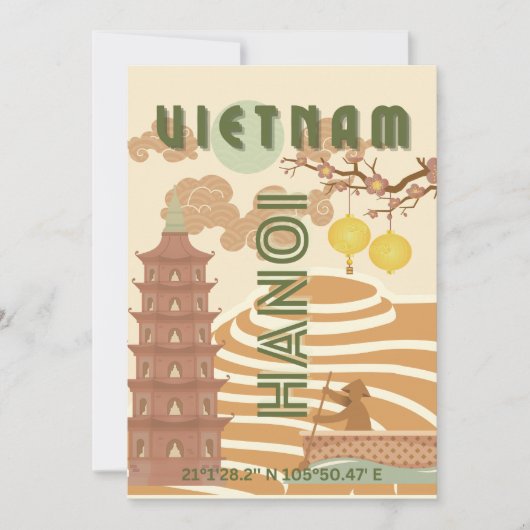 Vietnam Reizen Kunst,  Feestdagenkaart (Voorkant)
