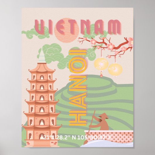 Vietnam Reizen Kunst,  Poster (Voorkant)