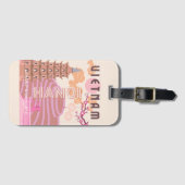 Vietnam Reizen Kunst, Retro Bagagelabel (Voorkant (horizontaal))