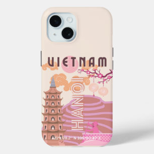 Vietnam Reizen Kunst, Retro iPhone 15 Case