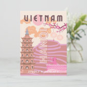 Vietnam Reizen Kunst, Retro Feestdagenkaart (Staand voorkant)