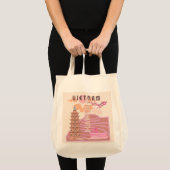 Vietnam Reizen Kunst, Retro Tote Bag (Voorkant (product))