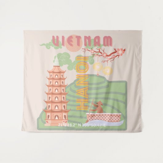 Vietnam Reizen Kunst,  Wandkleed (Voorkant (horizontaal))