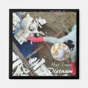 Vietnam - reizen - vis en markt (Magnet) Magneet