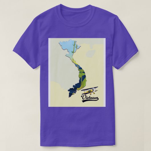 Vietnam retro kaart t-shirt (Design voorkant)