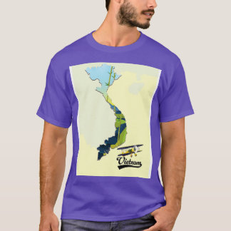 Vietnam retro kaart t-shirt