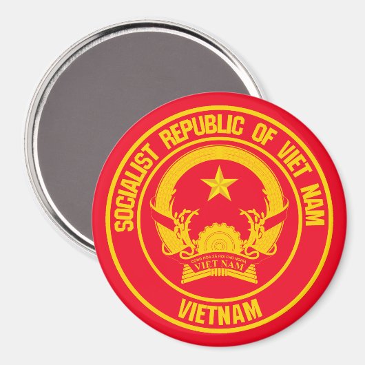 Vietnam Round Emblem Magneet (Voorkant / Achterkant)