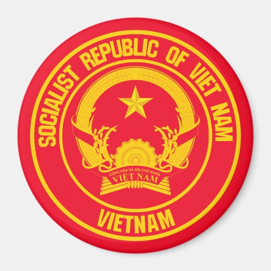 Vietnam Round Emblem Magneet (Voorkant)