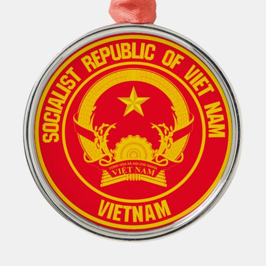 Vietnam Round Emblem Metalen Ornament (Voorkant)