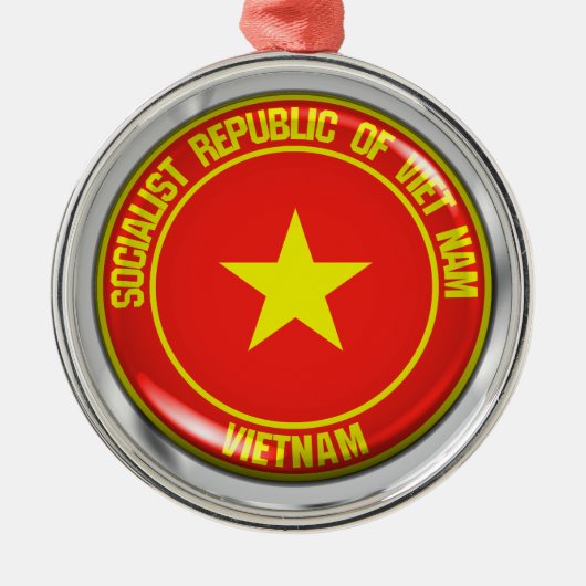 Vietnam Round Emblem Metalen Ornament (Voorkant)