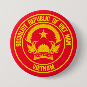 Vietnam Round Emblem Ronde Button 7,6 Cm