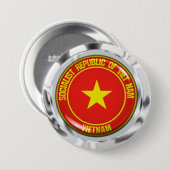 Vietnam Round Emblem Ronde Button 7,6 Cm (Voorkant /achterkant)