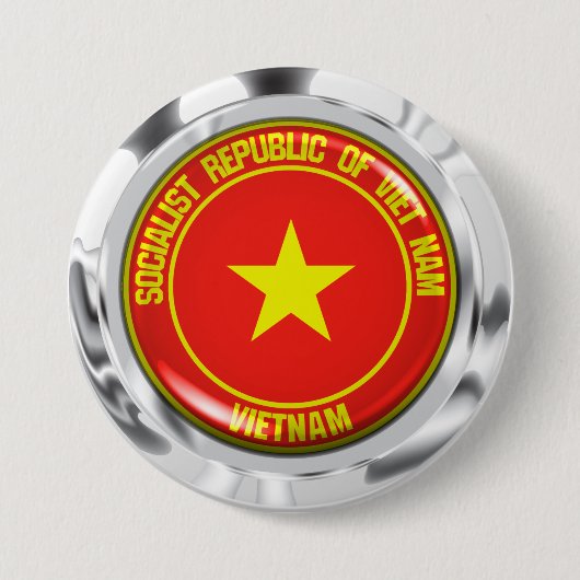 Vietnam Round Emblem Ronde Button 7,6 Cm (Voorkant)