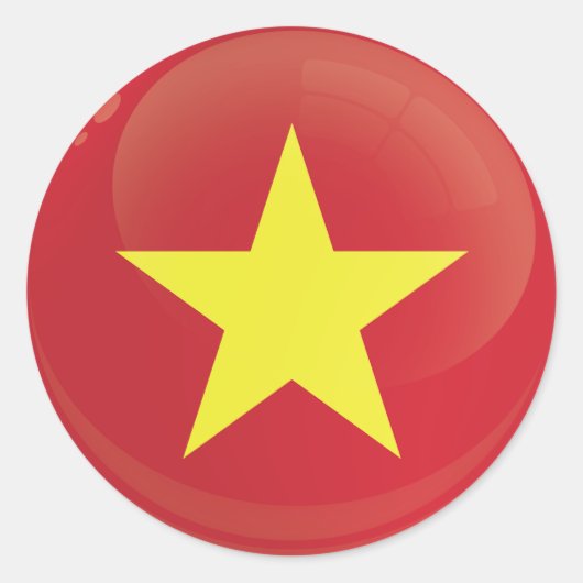 Vietnam Round Icon-vlag Ronde Sticker (Voorkant)