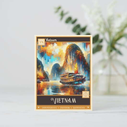 Vietnam | schilderij briefkaart (Staand voorkant)
