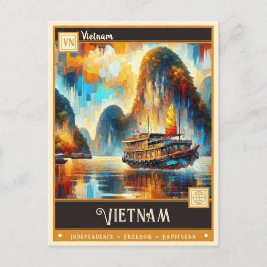 Vietnam |  schilderij briefkaart (Voorkant)