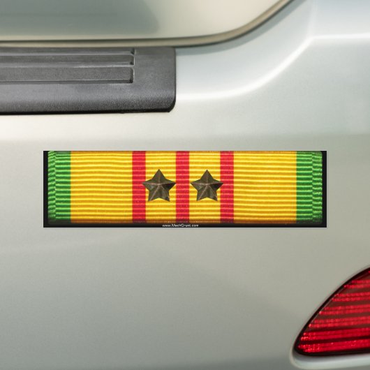 Vietnam Service Ribbon - 2 Campaign Stars Bumpersticker (Op auto)